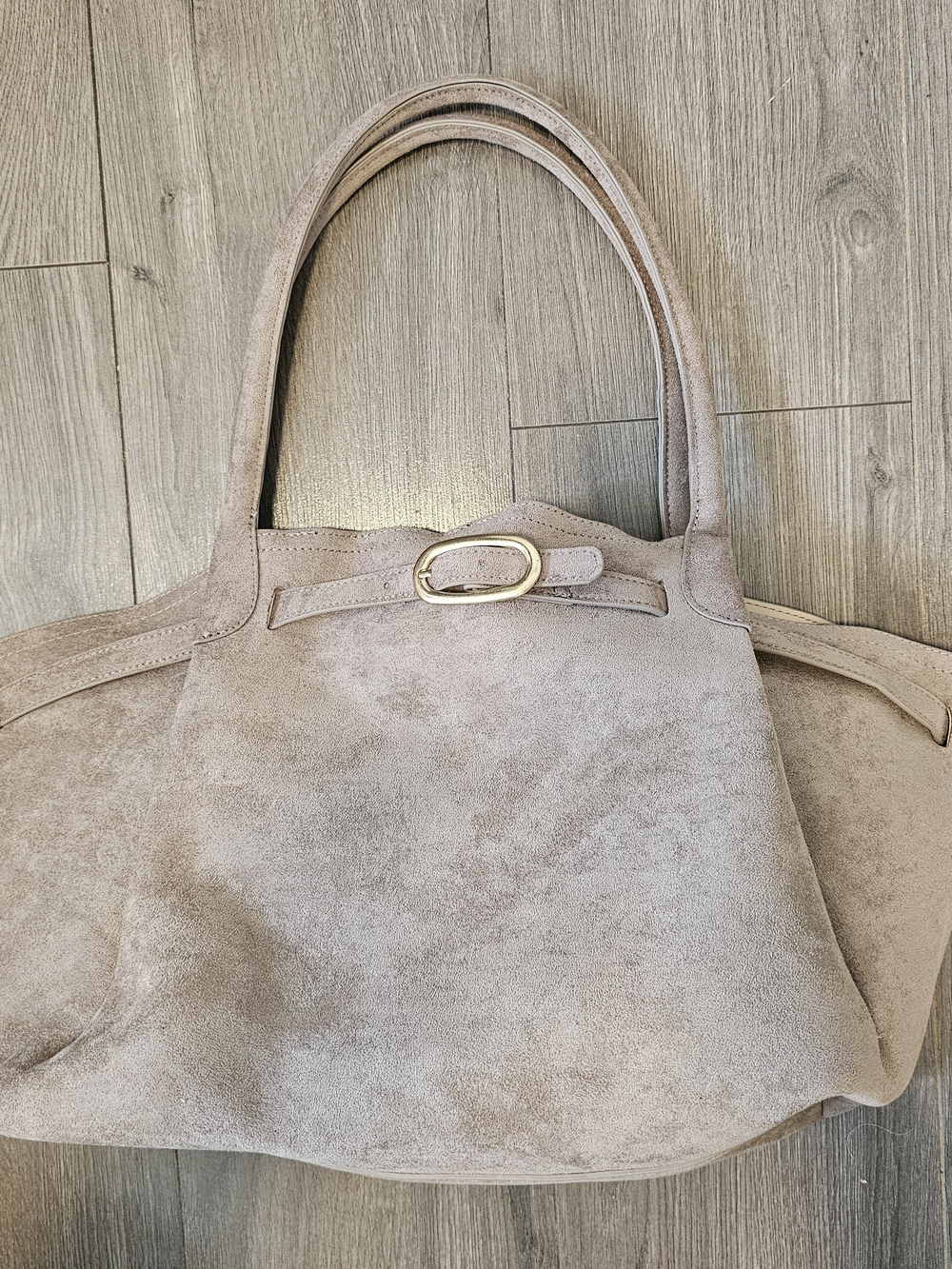 Old Navy Suede Tote Bag in Taupe